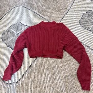 Zaful Red Cropped Knit Sweater
